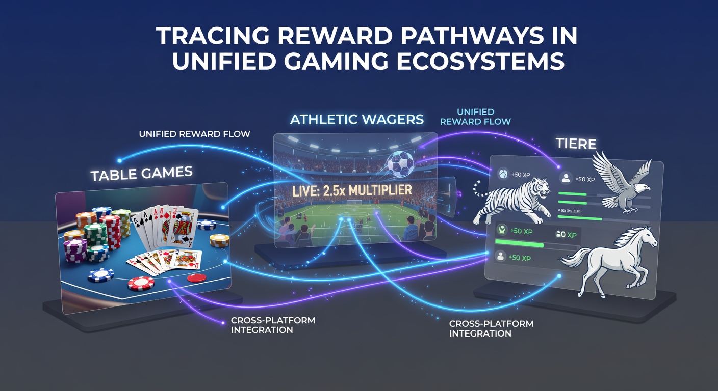 Diagram showing membership tier progression fueled by combined activity from table games and sports betting
