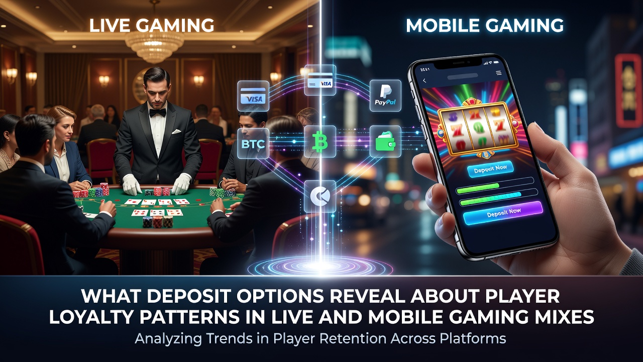 Illustration of various deposit options including e-wallets and cards used in live and mobile gaming environments